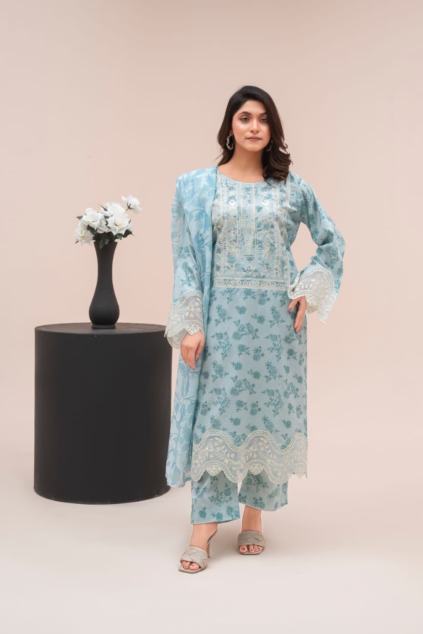 ZS-115 (3PC Stitched Print) Zeen Store