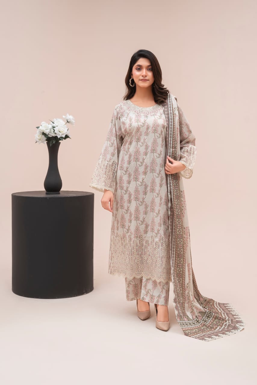 ZS-123 (3PC Stitched Print) Zeen Store