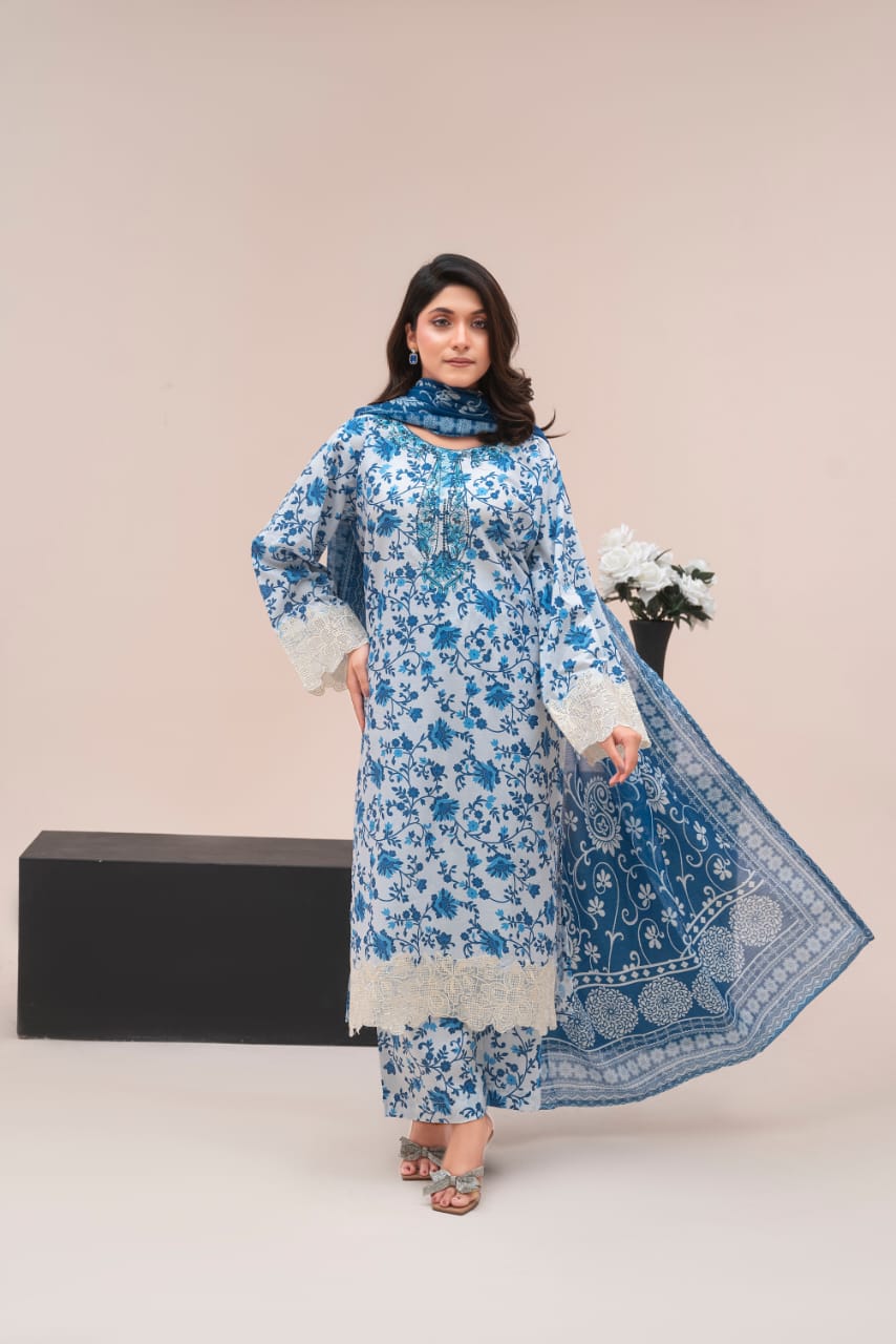 ZS-116 (3PC Stitched Print) Zeen Store
