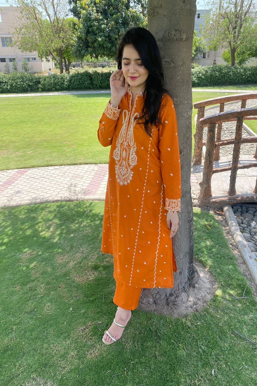 LL-105 (2PC Stitched Cotton Embroidered) Libas-e-Luxe