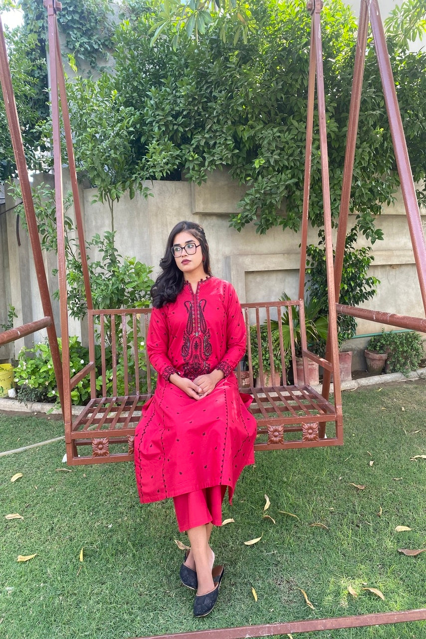 LL-109 (2PC Stitched Cotton Embroidered) Libas-e-Luxe
