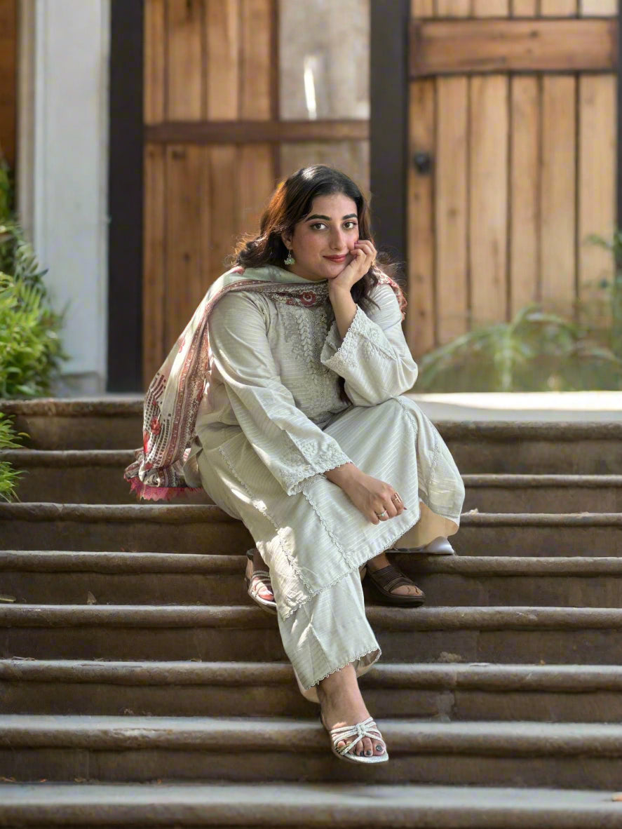 LL-103(3PC Stitched Embroidered)