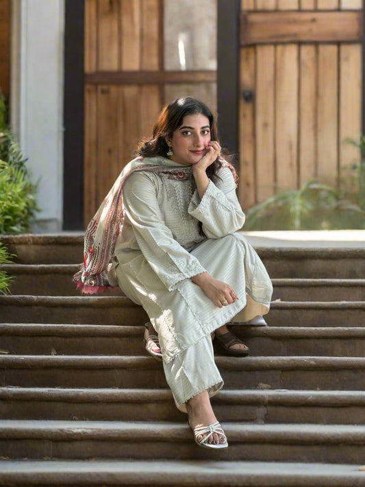 LL-103(3PC Stitched Embroidered)