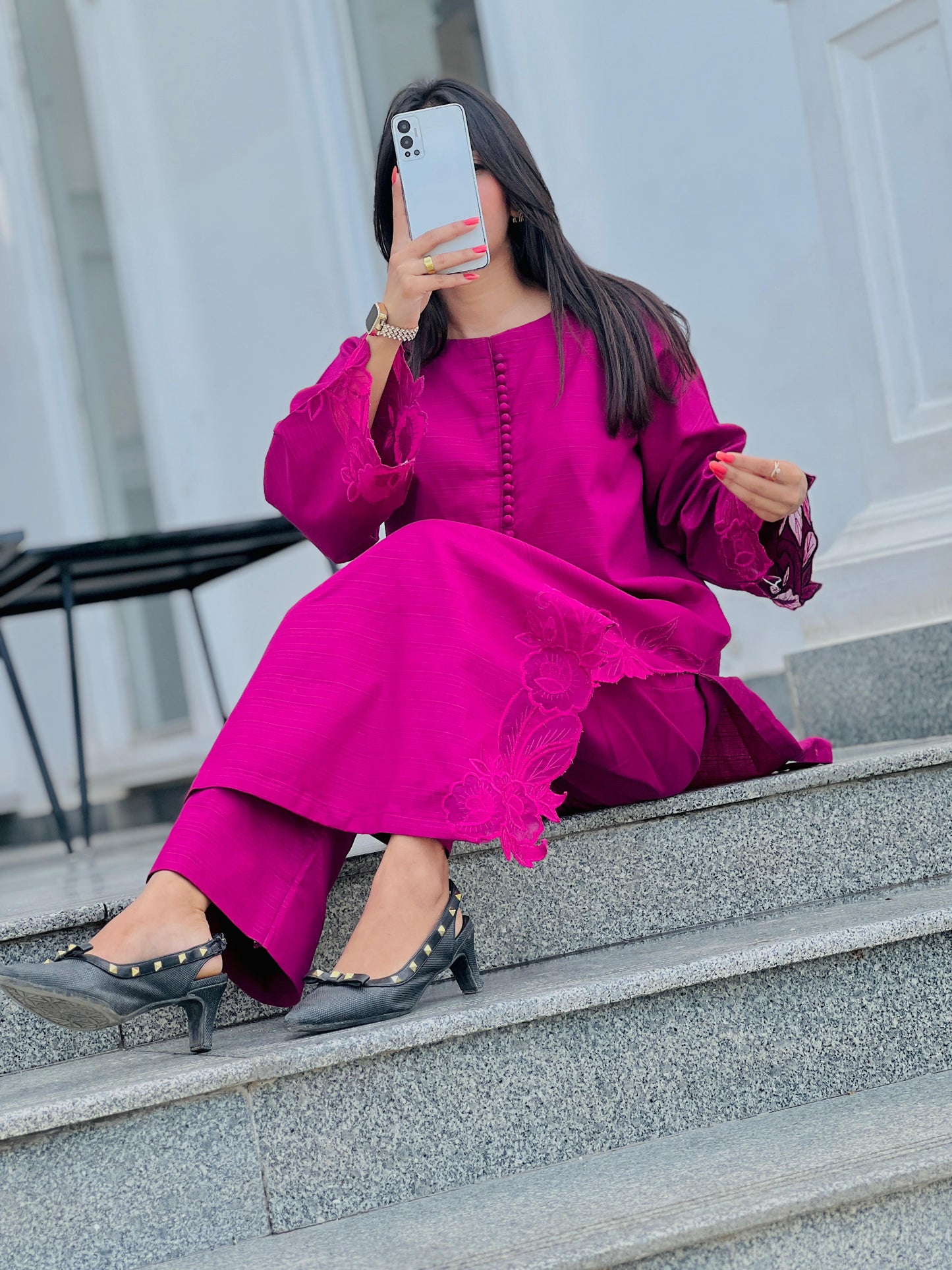 ZZ-101(3PC Stitched Long Kurta)