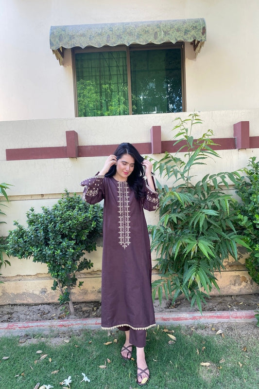 LL-111(2PC Stitched Cotton Embroidered) Libas-e-Luxe