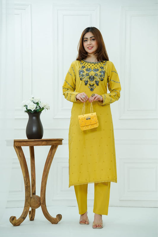 LL-107 (2PC Stitched Cotton Embroidered)