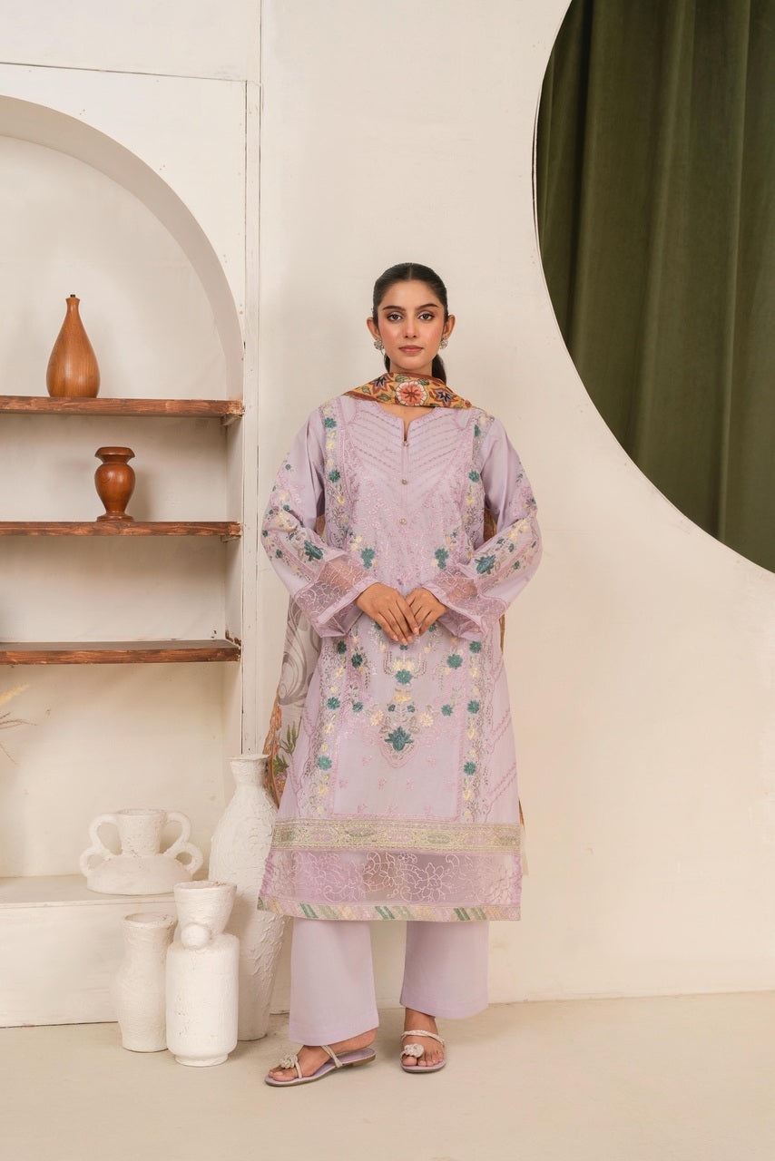 ZS-134 (3PC Stitched Embroidered ) Zeen Store