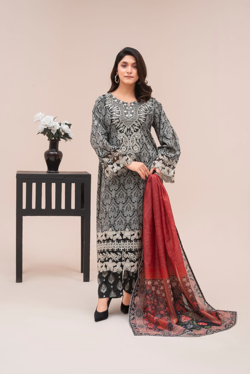 ZS-114 (3PC Stitched Print) Zeen Store