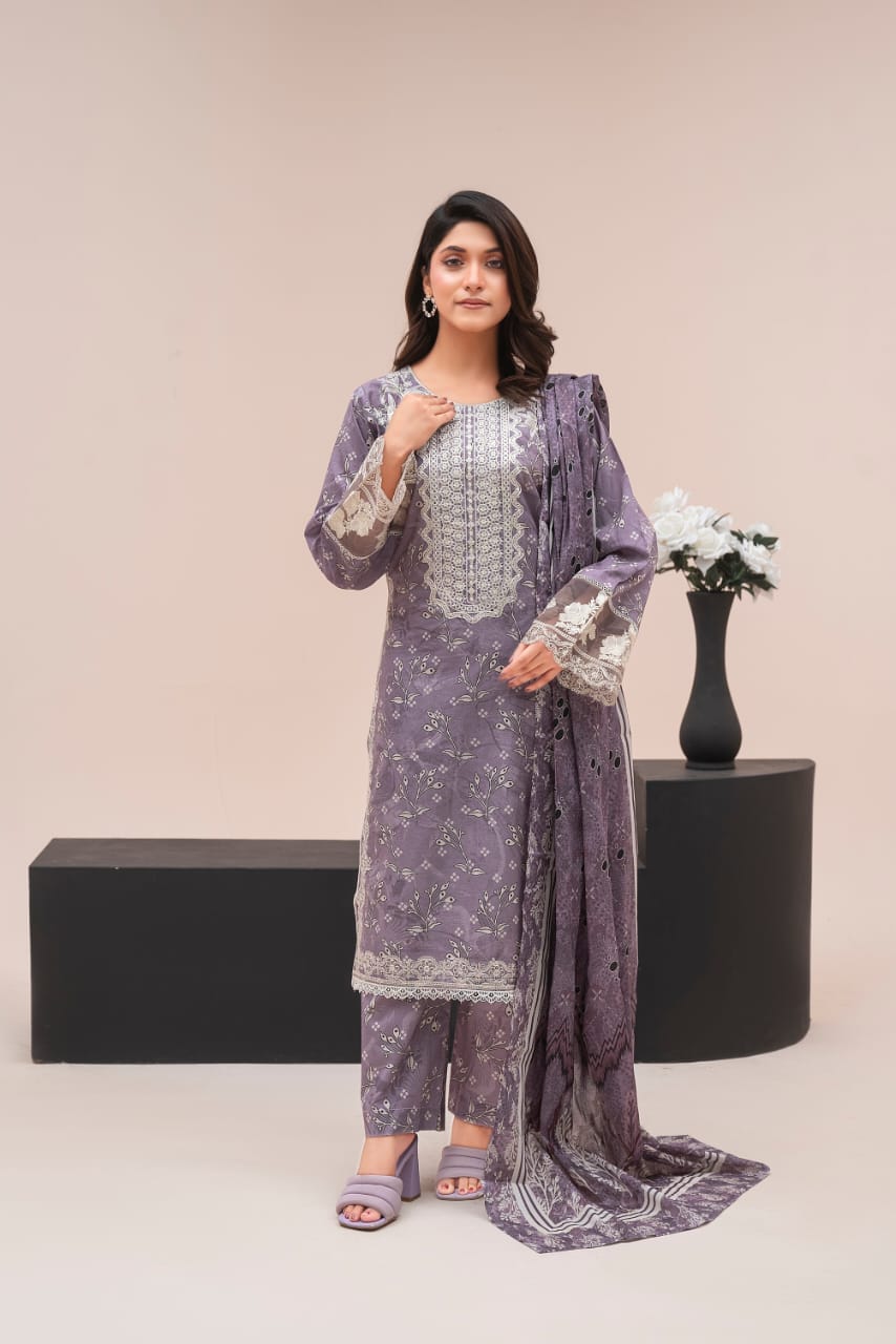 ZS-124 (3PC Stitched Print) Zeen Store
