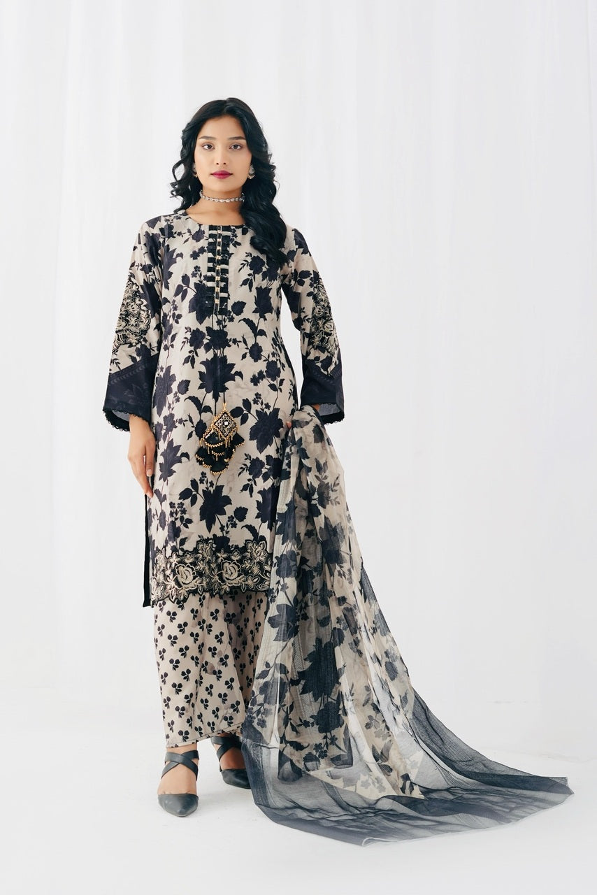 ZS-136 (3PC Stitched Print) Zeen Store