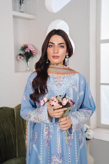 ZS-128 (3PC Stitched Embroidered ) Zeen Store