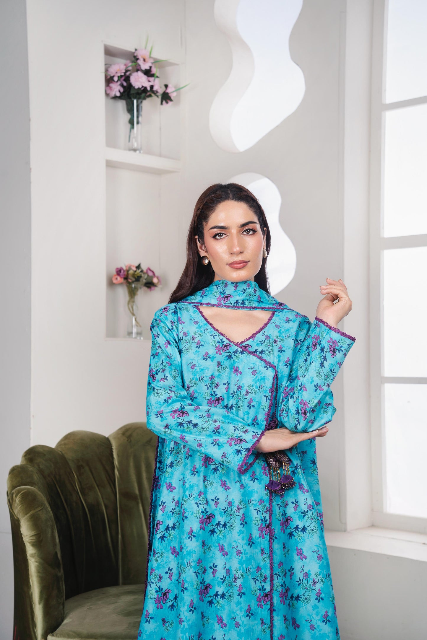 ZS-129 (3PC Stitched Print) Zeen Store